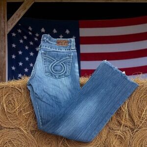 Big Star Women's Blue Bootcut Jeans with Frayed Hem